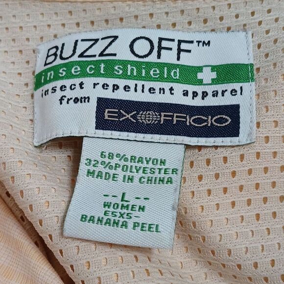 ExOfficio Insect Shield insect repellent button down shirt long sleeve yellow L - Picture 6 of 6